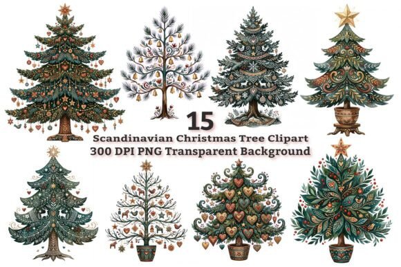 Download Scandinavian Christmas Tree Clipart PNG - Premium Resources