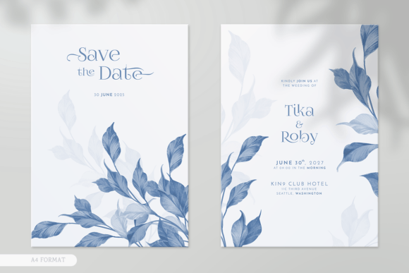 Download Simple Leaves Watercolor Wedding Card - Card Collection