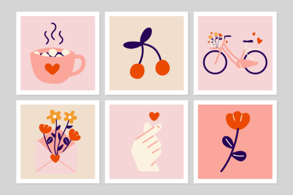 Download Set Valentine's Day Cute Greeting Cards - Card Collection