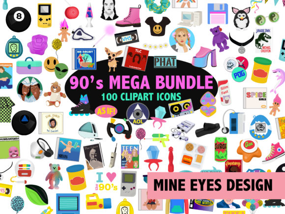 Download 90s Clipart Megabundle - 90s Collection