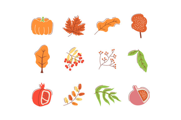 Download Autumn Bounty Flat Abstract Elements - Flat Collection
