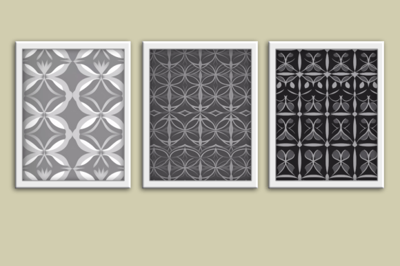 Download Gray Pattern Set of 3 Wall Art Prints - Print Collection