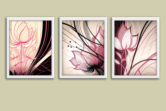 Download Pink and Black Floral 3 Wall Art Prints - Print Collection
