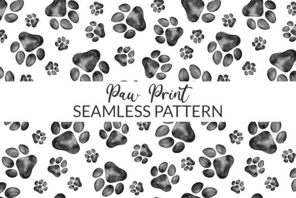 Download Black Paw Print Seamless Pattern Paper - Print Collection