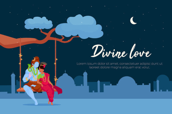 Download Divine Love Poster Flat Vector Template - Flat Collection