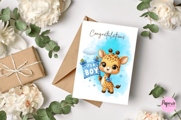 Download It's a Boy Giraffe Greeting Card - Card Collection