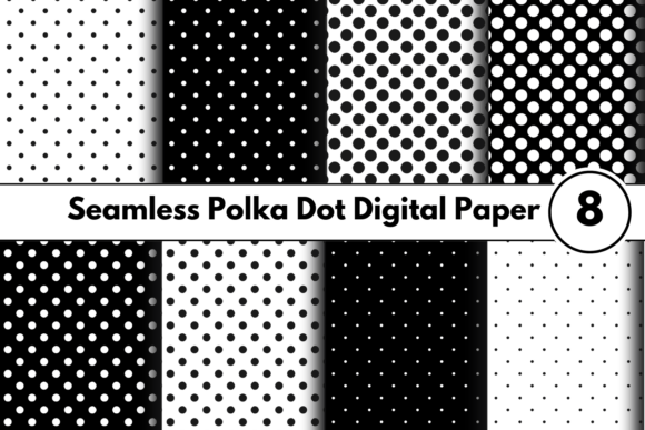 Download Black and White Polka Dot Digital Paper - Dot Collection