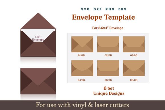 Download Envelope Template SVG for 5.5x4" Card - Card Collection