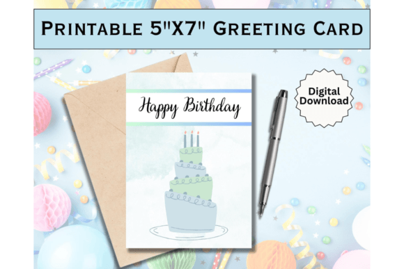 Download Birthday Greeting Card Printable Blue - Print Collection