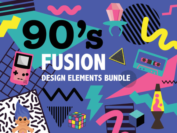 Download 90s Fusion Design Elements - 90s Collection