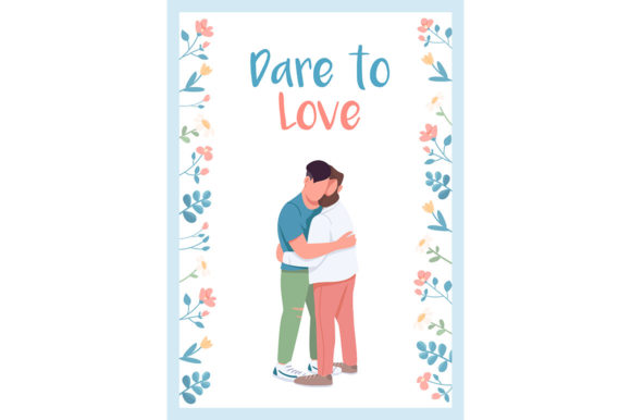 Download Dare to Love Poster Flat Vector Template - Flat Collection