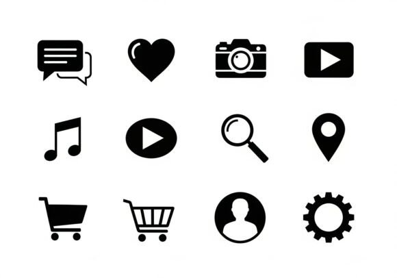 Download Black Symbols Flat Simple Shapes - Flat Collection