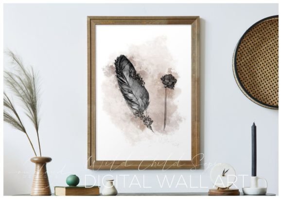 Download Sepia Feather / Boho Printable Wall Art - Print Collection