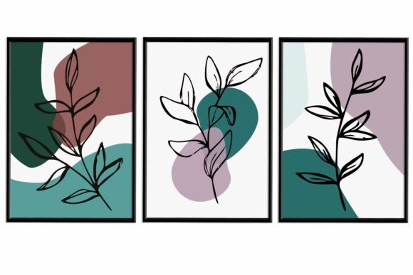 Download Set of 3 Abstract Wall Art Printable. - Print Collection