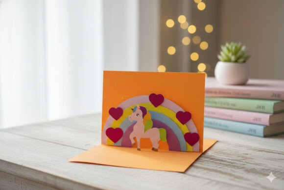 Download Pop-up Card - Unicorn and Rainbow - Card Collection