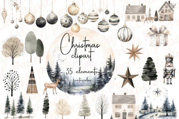 Download Scandinavian Christmas Clipart Xmas Png - Premium Bundle