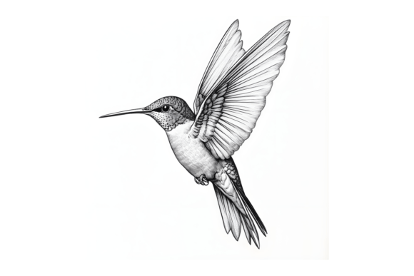 Download Hummingbird Sketch Line Art Print PNG - Print Collection