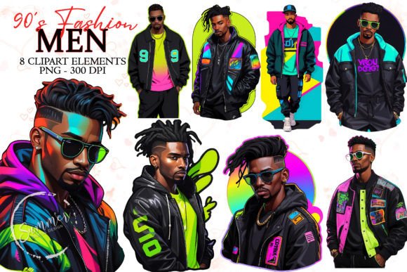 Download Boy Neon 90s Fashion Stickers Clipart - 90s Collection