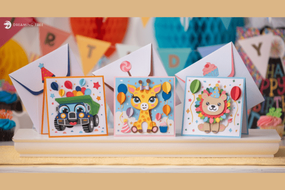Download Tiny Tots Birthday Pop Up Cards SVG Bundle - Card Collection
