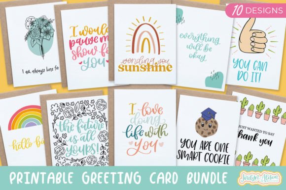 Download Printable Greeting Card Bundle, Vol 2 - Print Collection
