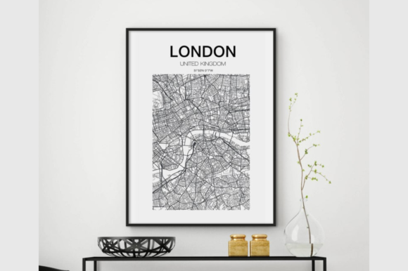 Download London Map Print Wall Art Home Decor - Print Collection