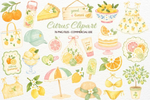 Download Citrus Clipart Coastal Summer PNG Print - Print Collection