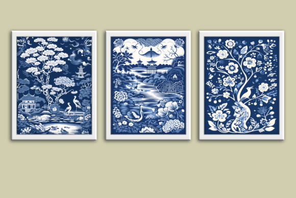 Download Blue and White Willow Wall Art Prints - Print Collection