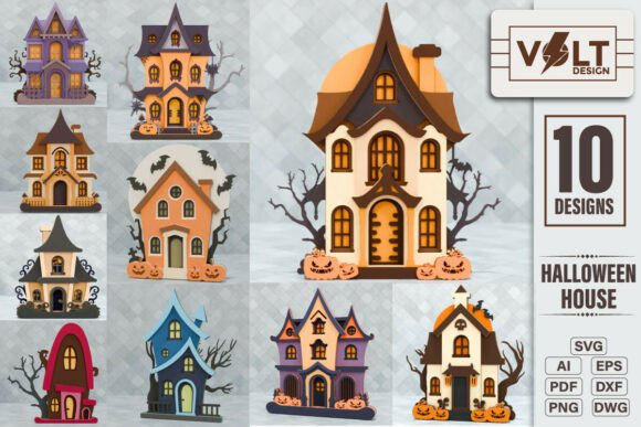Download Halloween House SVG Laser Craft BUNDLE - Craft bundle Collection