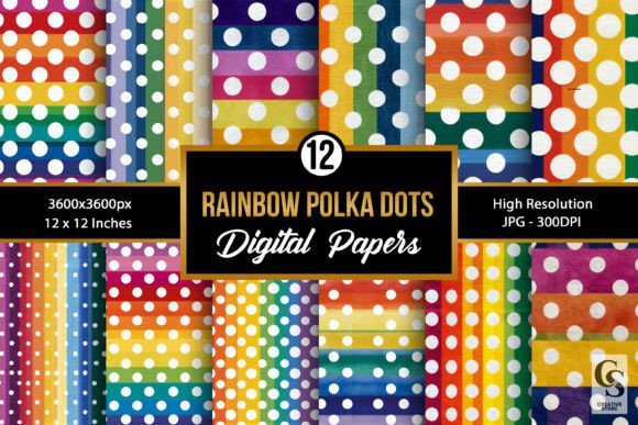 Download Rainbow White Polka Dots Pattern - Dot Collection