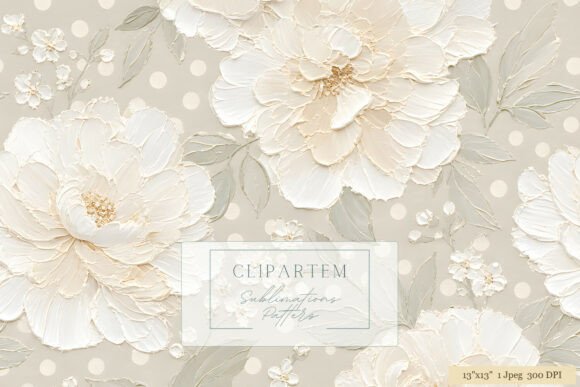 Download White Peony Polka Dot Floral Pattern - Dot Collection